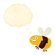 cartoon bee with thought bubble N6