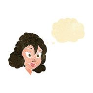 cartoon pretty woman with thought bubble N37