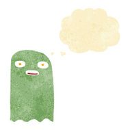 funny cartoon ghost with thought bubble N12