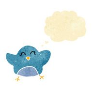 cartoon bird with thought bubble N18