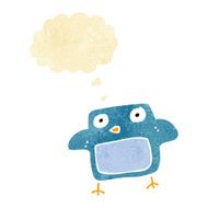 cartoon bird with thought bubble N19
