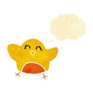 cartoon bird with thought bubble N20