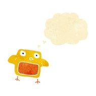 cartoon bird with thought bubble N21