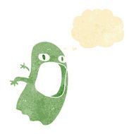 funny cartoon ghost with thought bubble N16