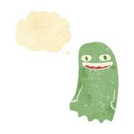funny cartoon ghost with thought bubble N17