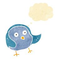 cartoon bird with thought bubble N23