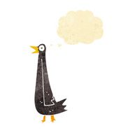 funny cartoon bird with thought bubble N13