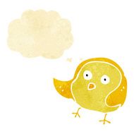 cartoon bird with thought bubble N25