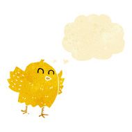 cartoon bird with thought bubble N26