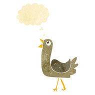 cartoon bird with thought bubble N27