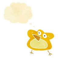 funny cartoon robin with thought bubble N2