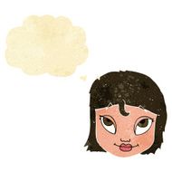 cartoon woman smiling with thought bubble N2