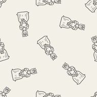 queen doodle seamless pattern background N5