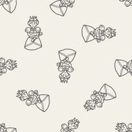 queen doodle seamless pattern background N7