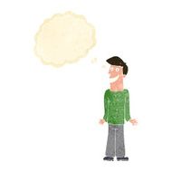 cartoon man shrugging shoulders with thought bubble N3