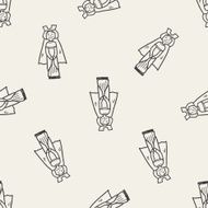 queen doodle seamless pattern background N9