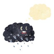 cartoon rain cloud with thought bubble N3