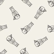 queen doodle seamless pattern background N10