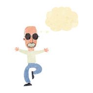 cartoon old man wearing big glasses with thought bubble N2