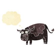 cartoon cow with thought bubble N3