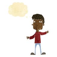 cartoon curious man with thought bubble N9