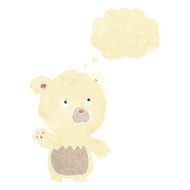 cartoon polar teddy bear with thought bubble