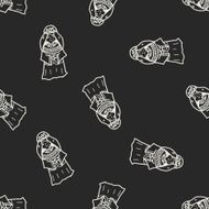 queen doodle seamless pattern background N16