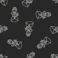 queen doodle seamless pattern background N17