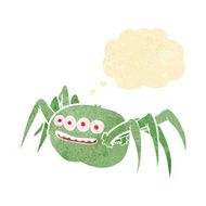 cartoon spooky spider with thought bubble N2