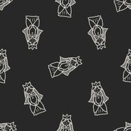 queen doodle seamless pattern background N18