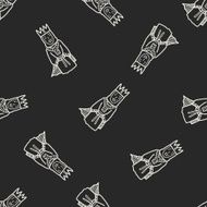 queen doodle seamless pattern background N20