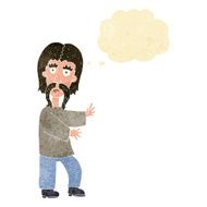 cartoon mustache man with thought bubble N2