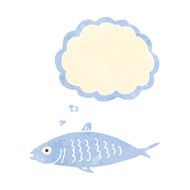 cartoon fish with thought bubble N14