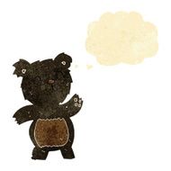 cartoon black bear with thought bubble N8