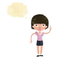 cartoon woman with idea thought bubble N31