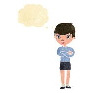 Cartoon Annoyed Woman With Thought Bubble N23