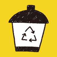recycle trash can doodle drawing N4