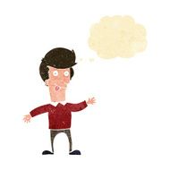 cartoon man sticking out tongue with thought bubble N4