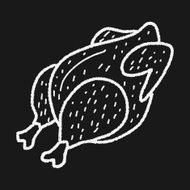 Roast chicken doodle drawing N6