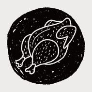 Roast chicken doodle drawing N7