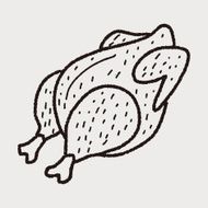 Roast chicken doodle drawing N8