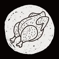 Roast chicken doodle drawing N9