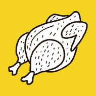 Roast chicken doodle drawing N11