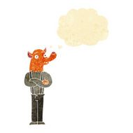 cartoon man with fox head thought bubble