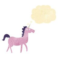 cartoon unicorn with thought bubble N5