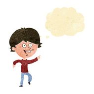 cartoon happy pointing man with thought bubble N2