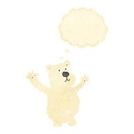 cartoon funny polar bear with thought bubble N2