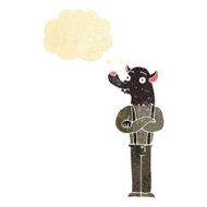 cartoon friendly werewolf with thought bubble