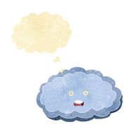 cartoon decorative cloud with thought bubble