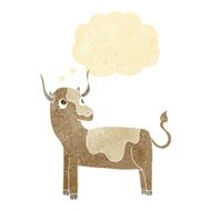 cartoon cow with thought bubble N4